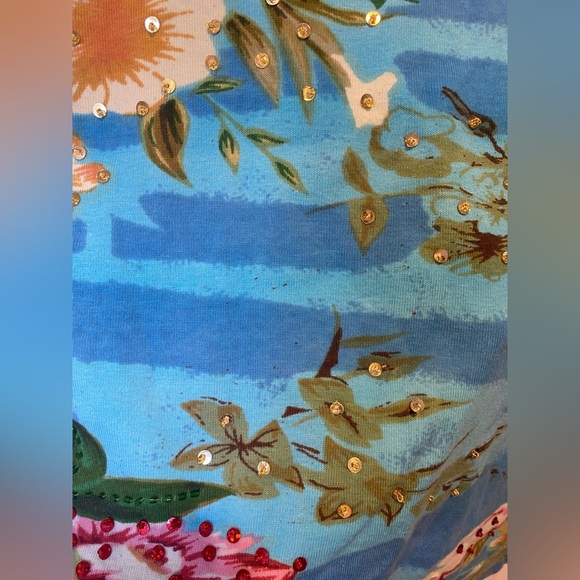 Jane Ashley Sequin Floral Top Size XL - Picture 2 of 6